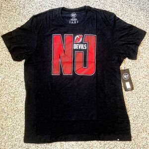 NWT '47 Mens New Jersey Devils T-Shirt Size XXL NHL Hockey Fan Tee Classic Logo